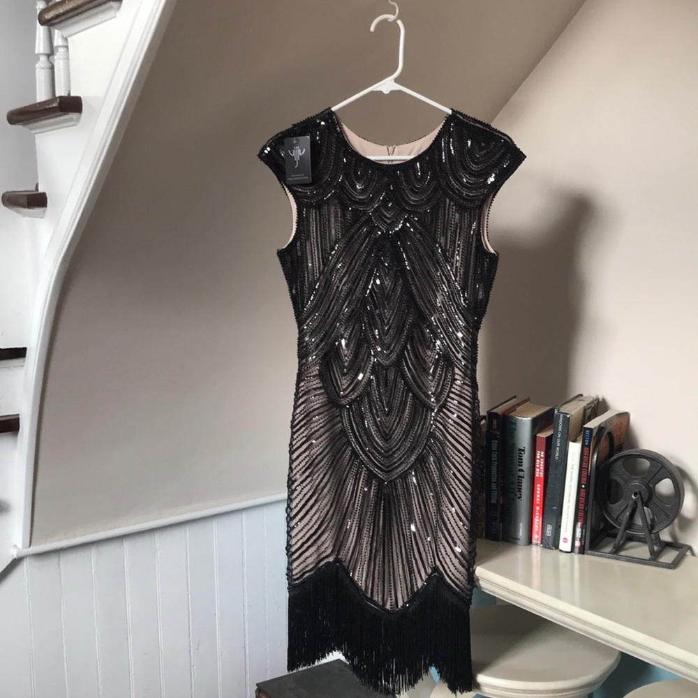 Black & Tan Flapper Dress